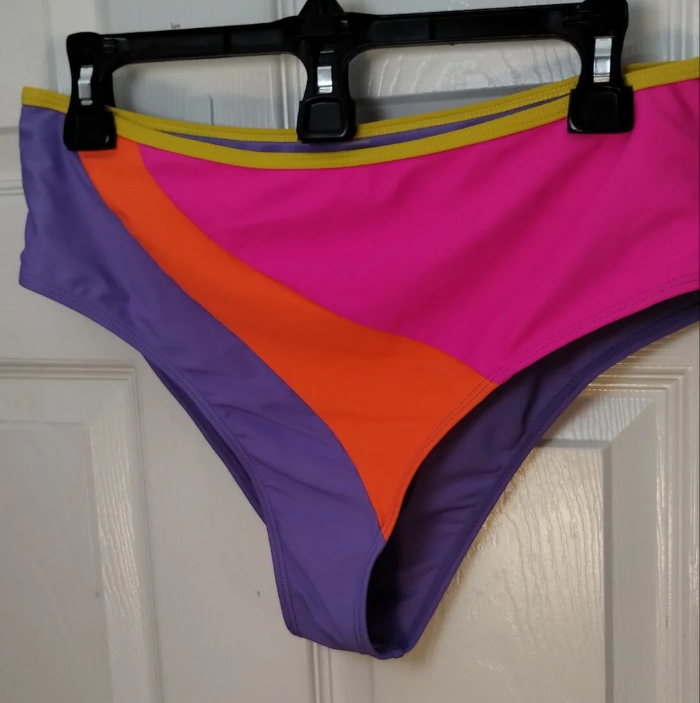 Vibrant Color Block Bikini Bottom